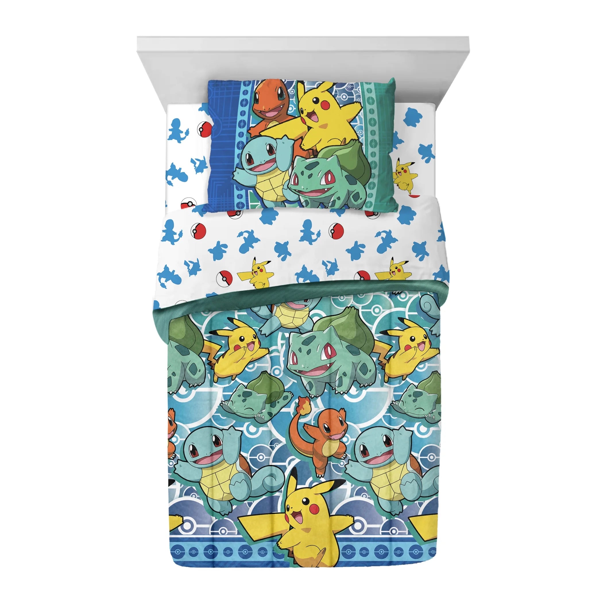 Pokemon 4-Piece Polyester Comforter Bedding Set, Twin