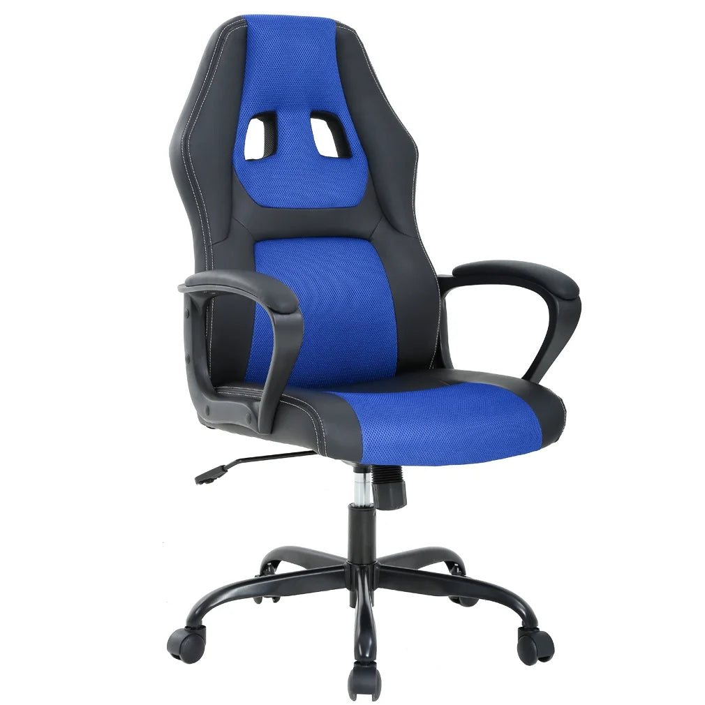 Ergonomic Gaming Chair, Lumbar Support, Swivel Rolling for Men, Women(Blue)