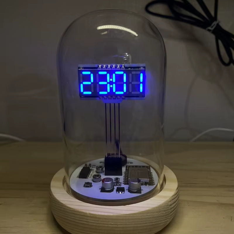 Retro Table Clock Minimalist Decoration Digital Clock Living Room Nixie Clocks Transparent Wifi Desk Clocks Aesthetic Decor