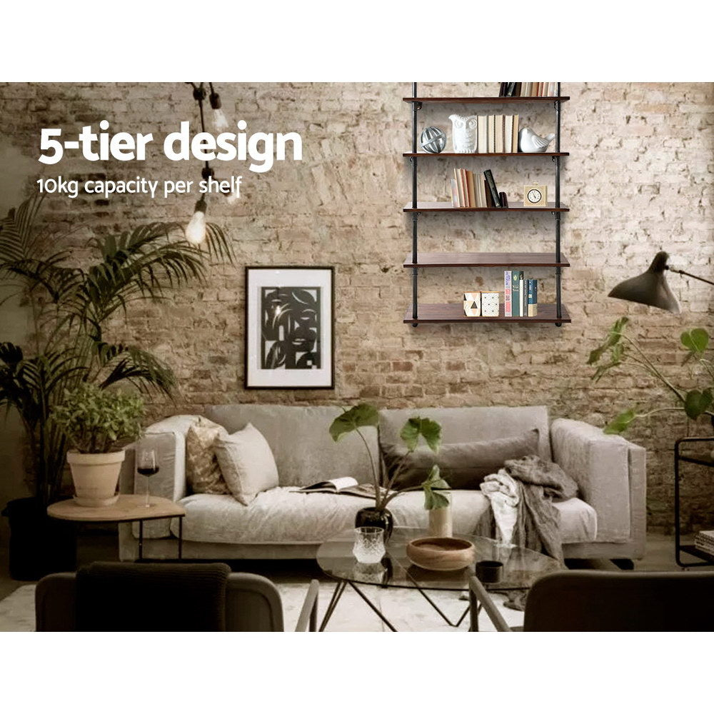 NNEDSZ Wall Display Shelves Industrial DIY Pipe Shelf Rustic Floating Brackets-4