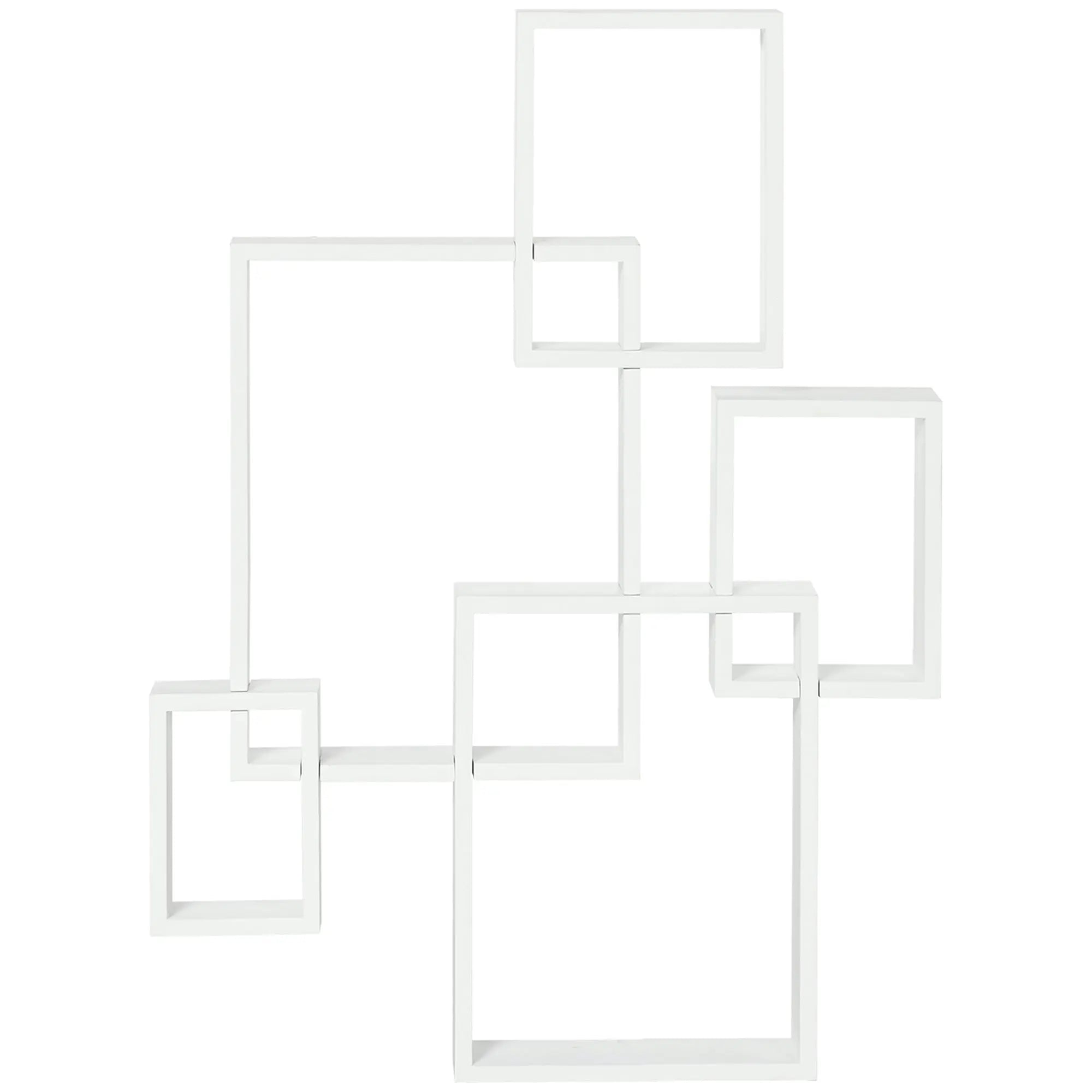 Floating Shelves, Wall Mounted Interlocking Cube Shelves, Display Wall Shelf for Living Room, Bedroom, Hallways, White-0