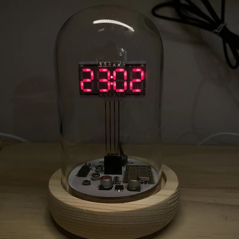 Retro Table Clock Minimalist Decoration Digital Clock Living Room Nixie Clocks Transparent Wifi Desk Clocks Aesthetic Decor