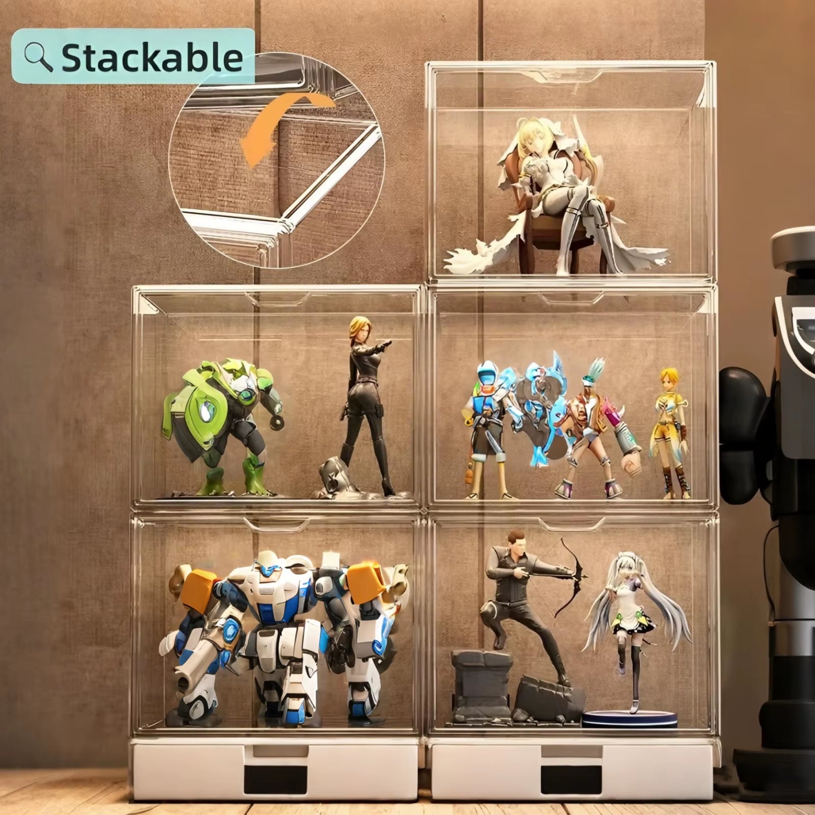 Clear Large Capacity Storage Box Organizer for Figures Acrylic Box Blind Box Makeup Toy Showcase Organizer for Handbag Figurine