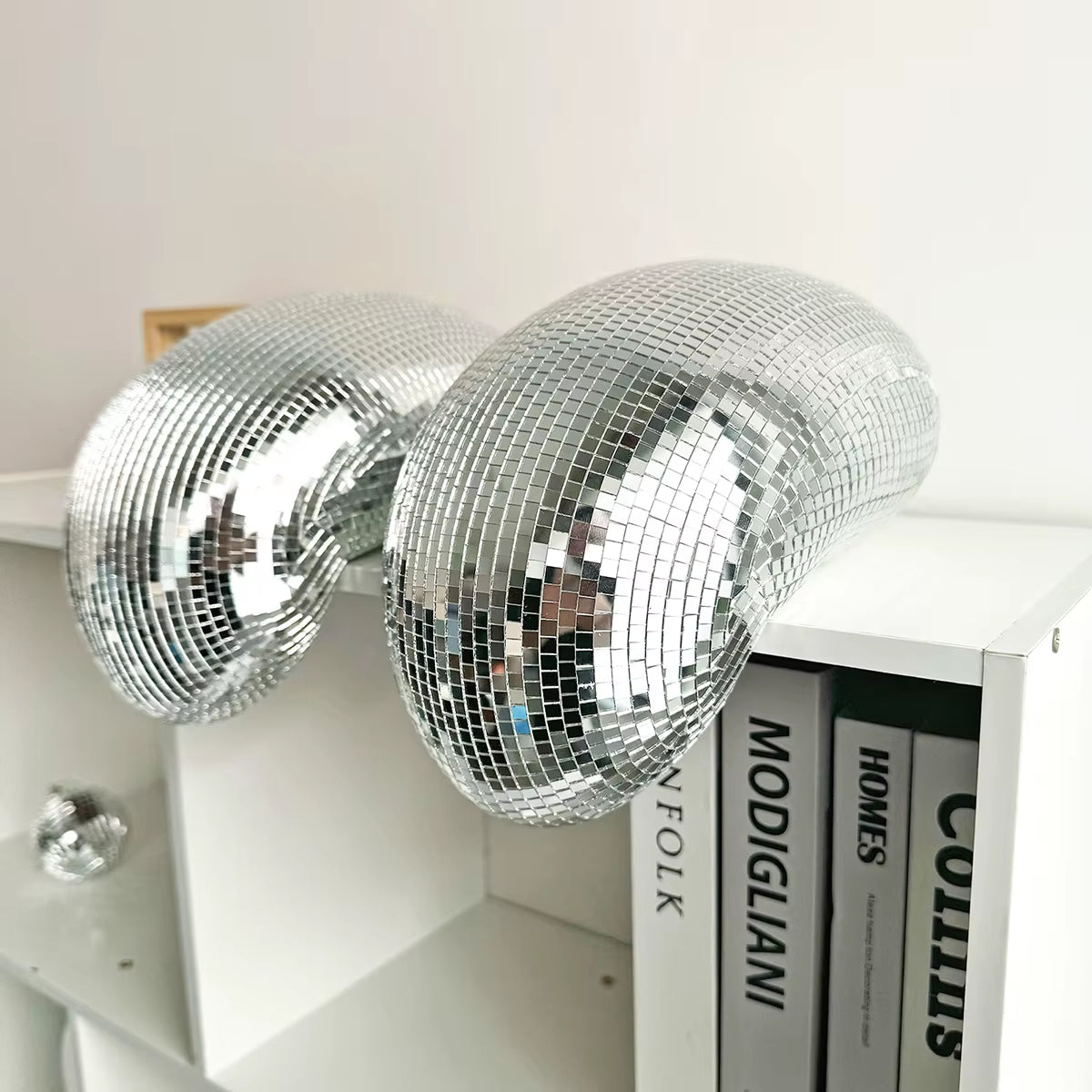 Melted Disco Ball Modern Home Decor Handmade Mirror Ball Aesthetic Room Decor Melting Disco Ball Bling Bling Funky Room Decor