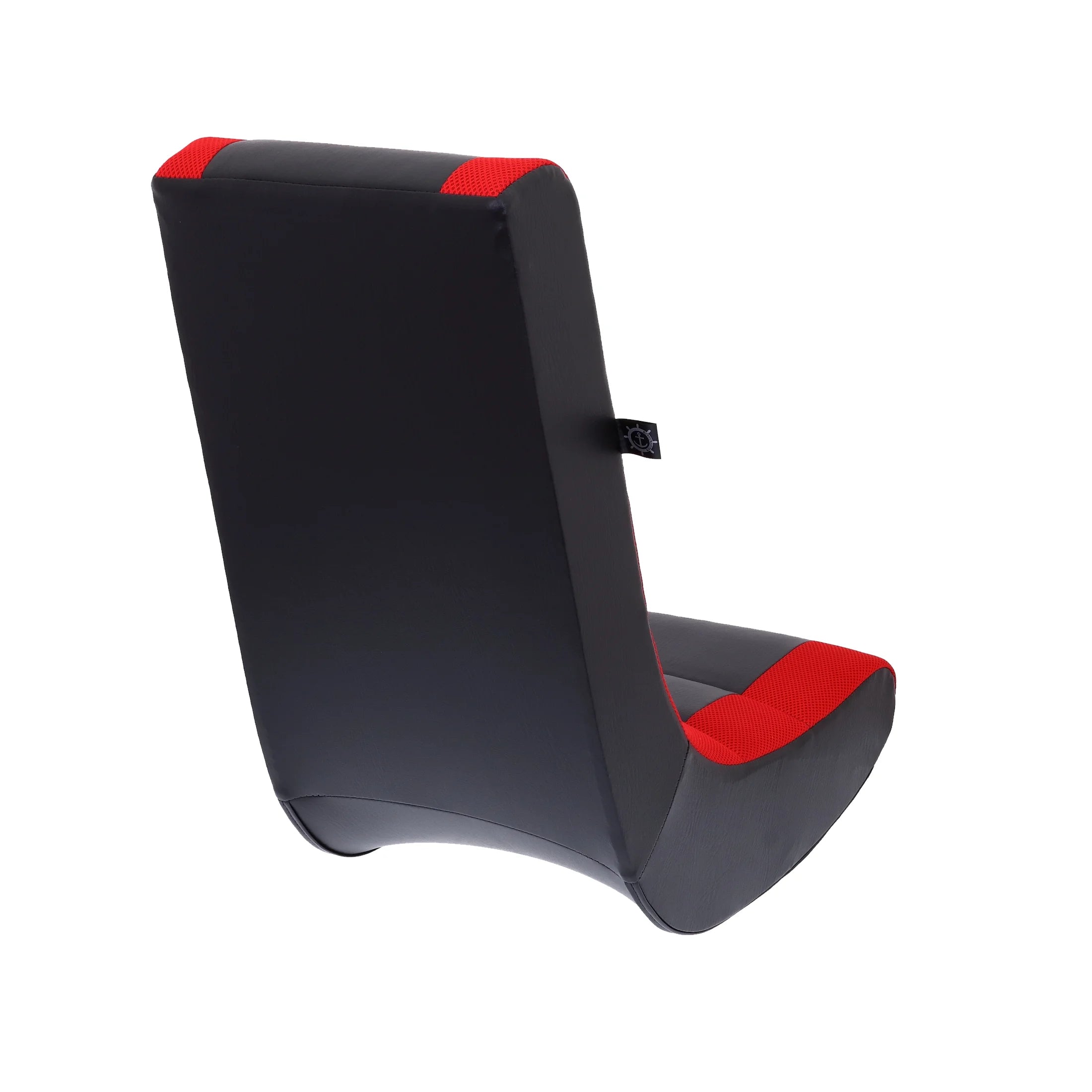 Classic Video Rocker Floor Gaming Chair, Kids and Teens, PU Faux Leather & Polyester Mesh, Black/Red