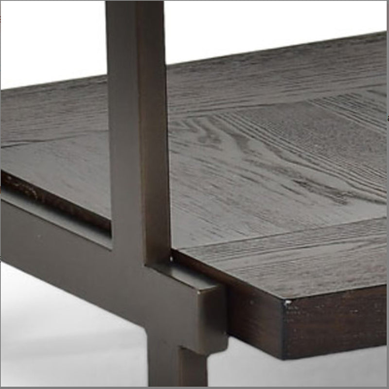 Sophisticated Rustic Industrial End Table - Rich Wood Tabletop, Roomy Bottom Shelf Stylized Iron Frame, Unique Accent Piece