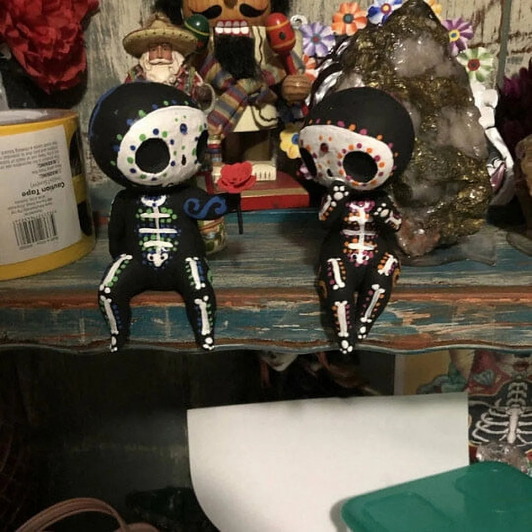 Home Decor , Sugar Skull Coulp Figurine Statues Table Decor Hand Crafts Resin Ornament