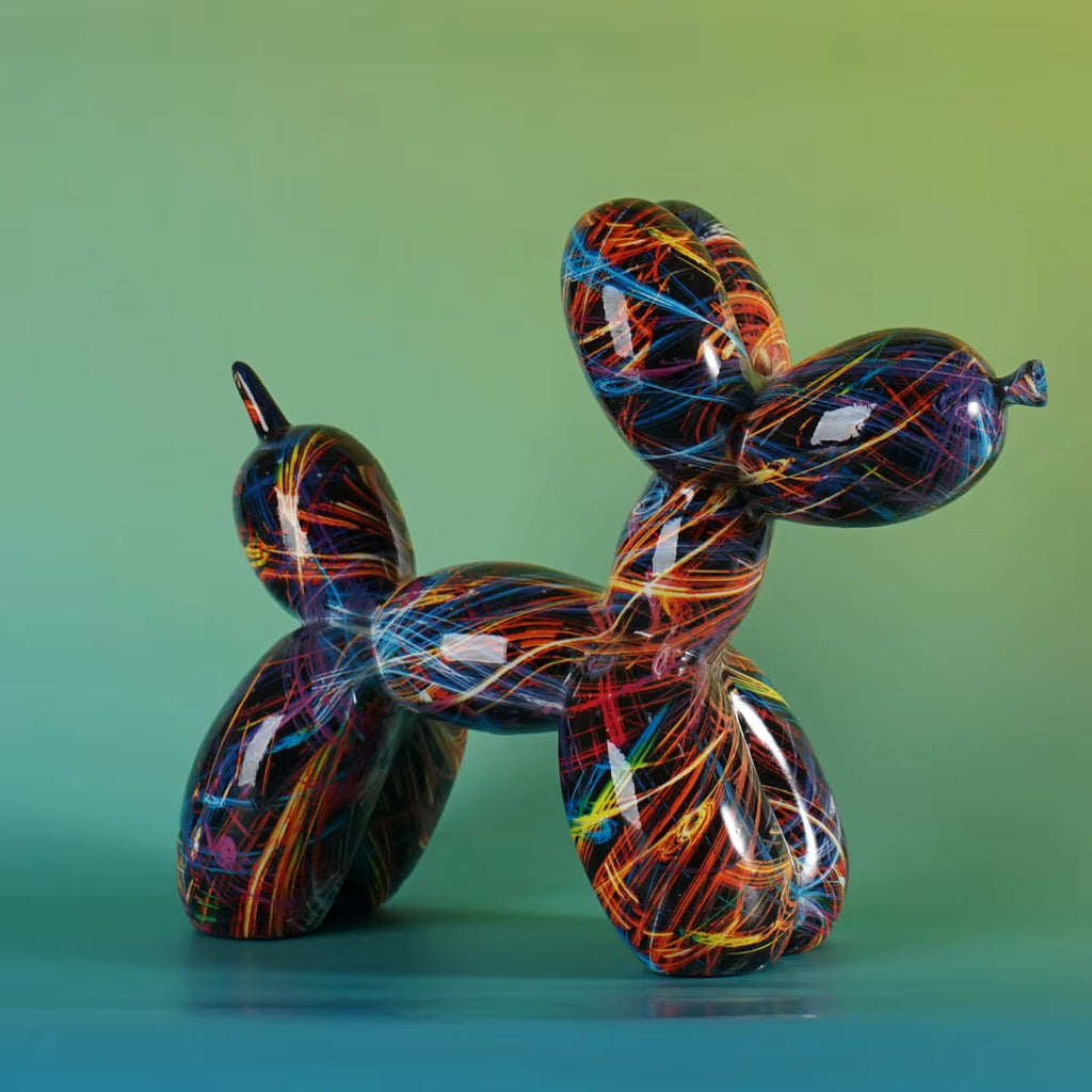 Pop Art Graffiti Balloon Dog Sculpture Object Painting Baloon Statue Ideas Animal Figures Decorative Items for Home Decor