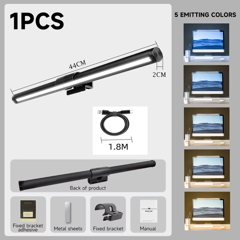 Monitor Light Bar Desk Lamps Led Bar PC Monitor Lightbar with RGB Backlight Stepless Dimmable Computer LED Screen Hanging Lights