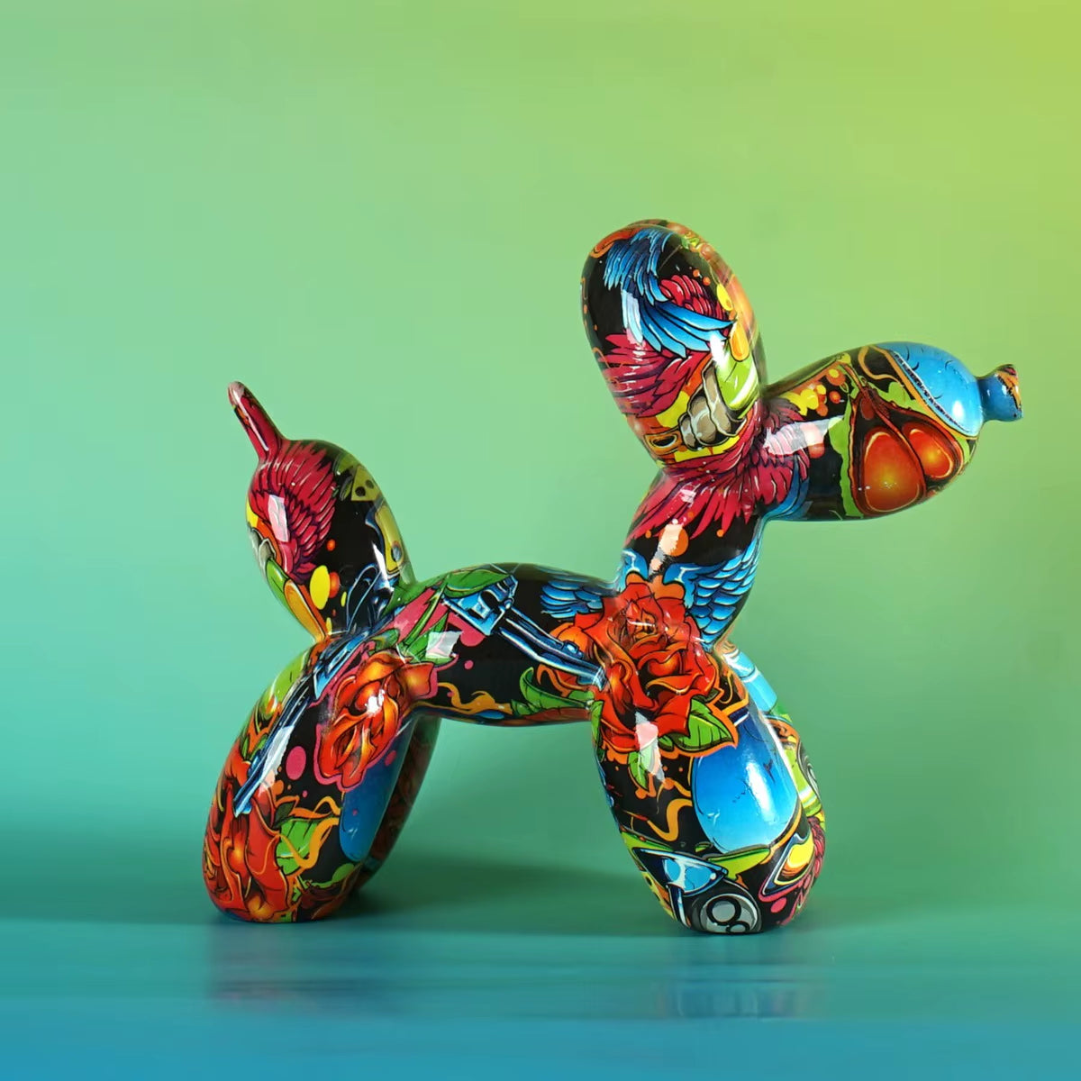 Pop Art Graffiti Balloon Dog Sculpture Object Painting Baloon Statue Ideas Animal Figures Decorative Items for Home Decor