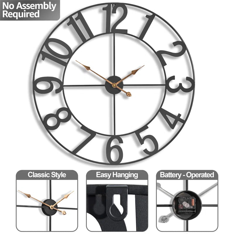 32" Oversized Analog round Decorative Wall Clock