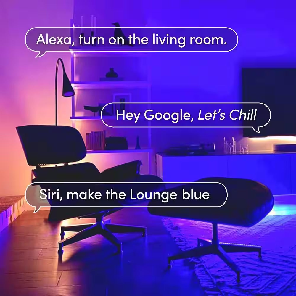 40 In. Smart Multi-Color RGB+W Wi-Fi LED Strip Light Extension, Works with Alexa/Hey Google/Homekit/Siri