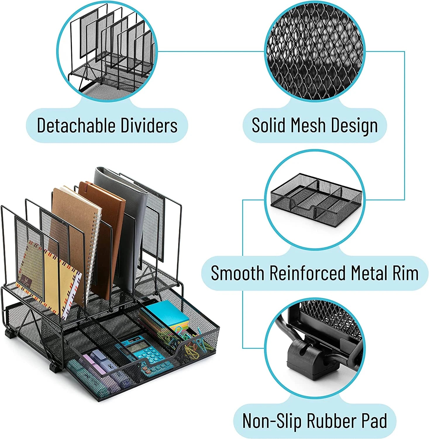 - Mesh Desk Organizer with Drawer, Desk File Organizer, Desk Organizers and Storage, Desk Storage Organizer, Office Organizers for Desk, Office Desk Organizers, Christmas Gifts