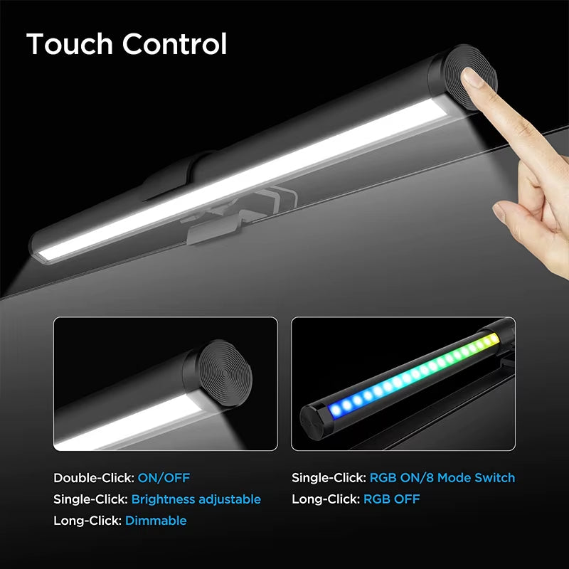 LED Computer Light Screen Light Stepless Dimming Reading Light Desk Lamp USB Lamp RGB Backlight Monitor Light Bar Office Light