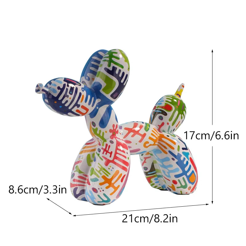 Pop Art Graffiti Balloon Dog Sculpture Object Painting Baloon Statue Ideas Animal Figures Decorative Items for Home Decor