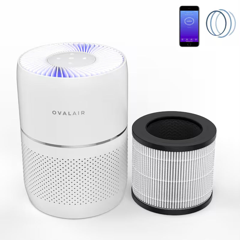 Compact H13 Smart Aromatherapy 3 -Speed Smart Compatible White HEPA Air Purifier (Covers: 150-Sq Ft )