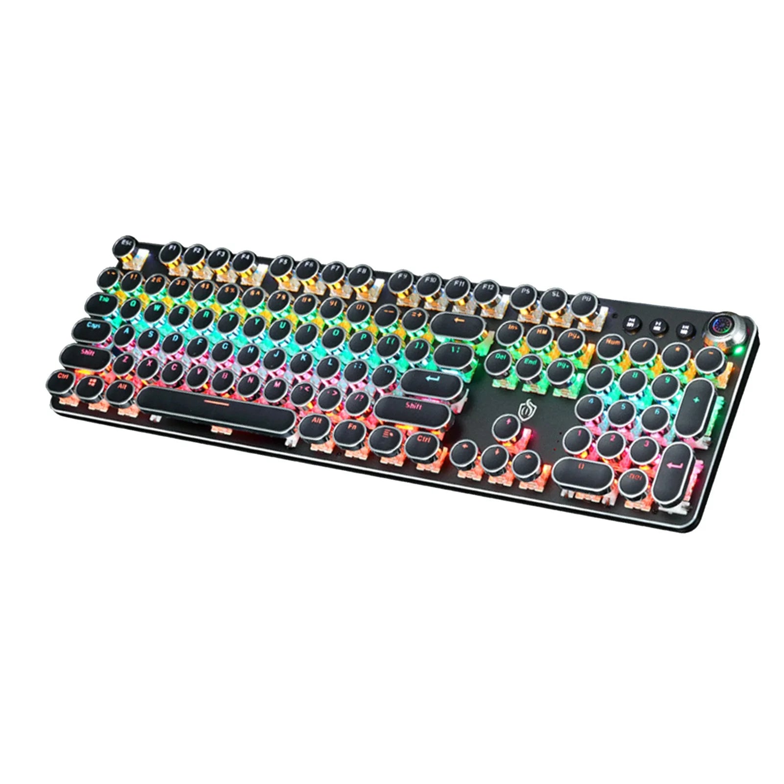 Talet Keyboards Clearance Black Mechanical Steampunk Typewriter RGB Keyboard Cool Light Green