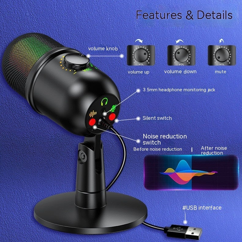 USB Microphone RGB Live Microphone RoomMode