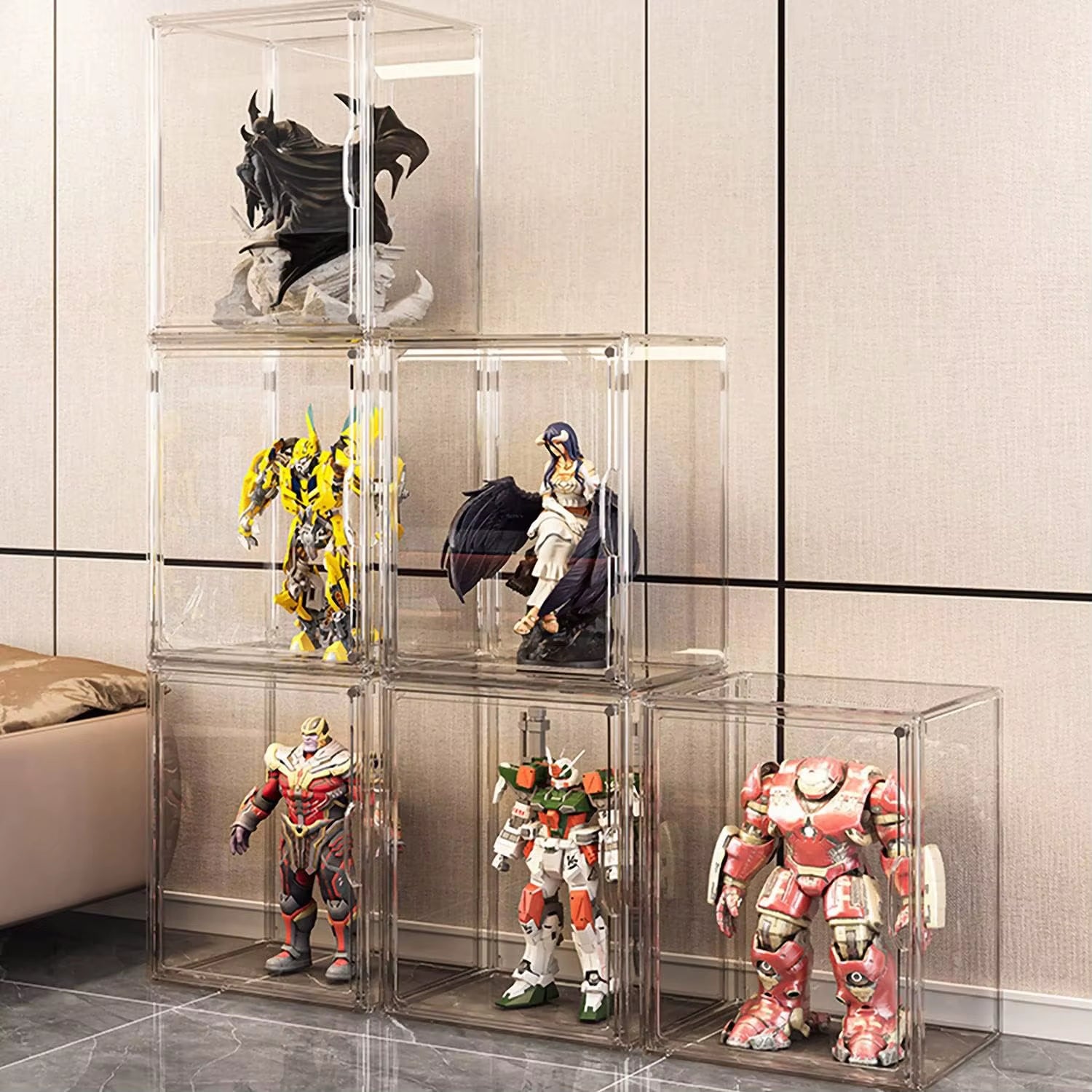 Clear Large Capacity Storage Box Organizer for Figures Acrylic Box Blind Box Makeup Toy Showcase Organizer for Handbag Figurine